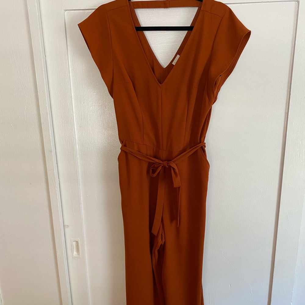A New Day pant jumpsuit, rust orange, size small